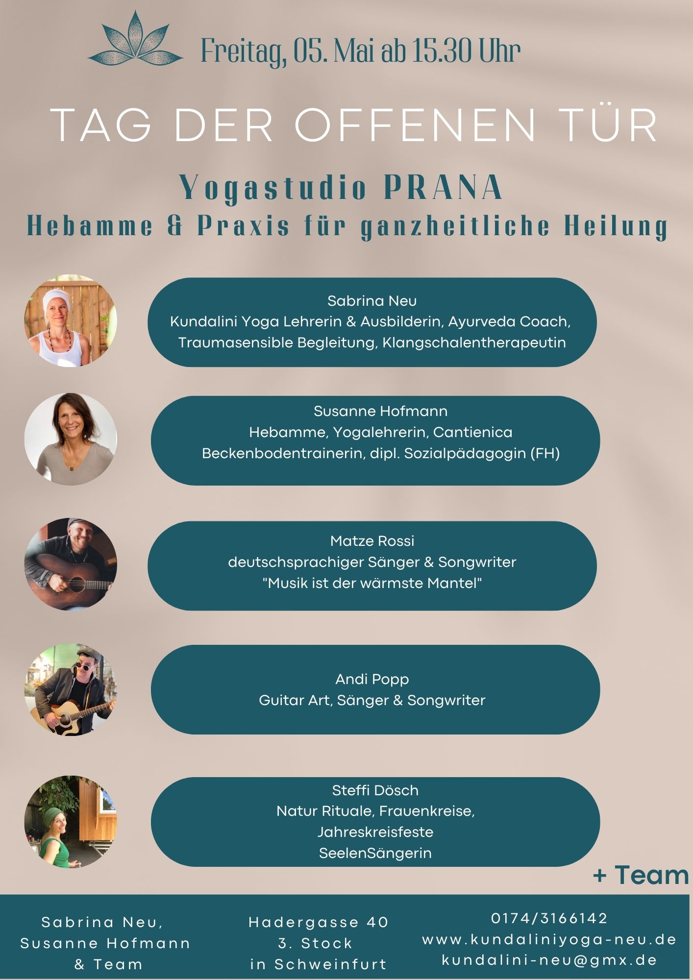 Kopie von Flyer Yoga Studio Werbung Weiß Beige Petrol Ästhetisch Elegant Modern1